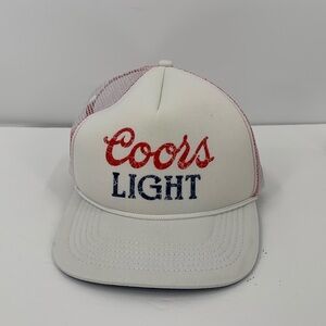 Laundry Room Coors Light 1980 style trucker hat white beer baseball cap red